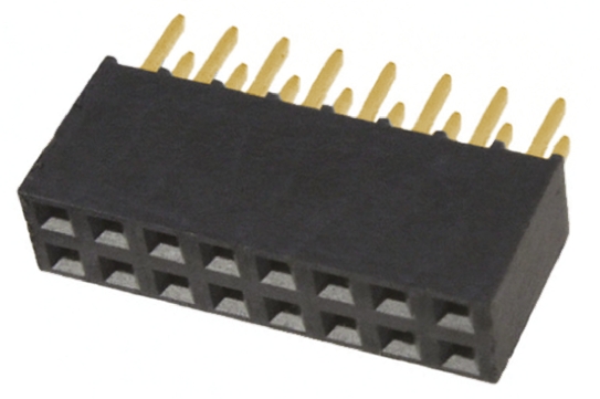 Samtec SSQ Series Straight Through Hole Mount PCB Socket, 16-Contact, 2-Row, 2.54mm Pitch, Solder Termination