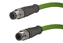 Molex Male 4 way M12 to Male 4 way M12 Sensor Actuator Cable, 5 m