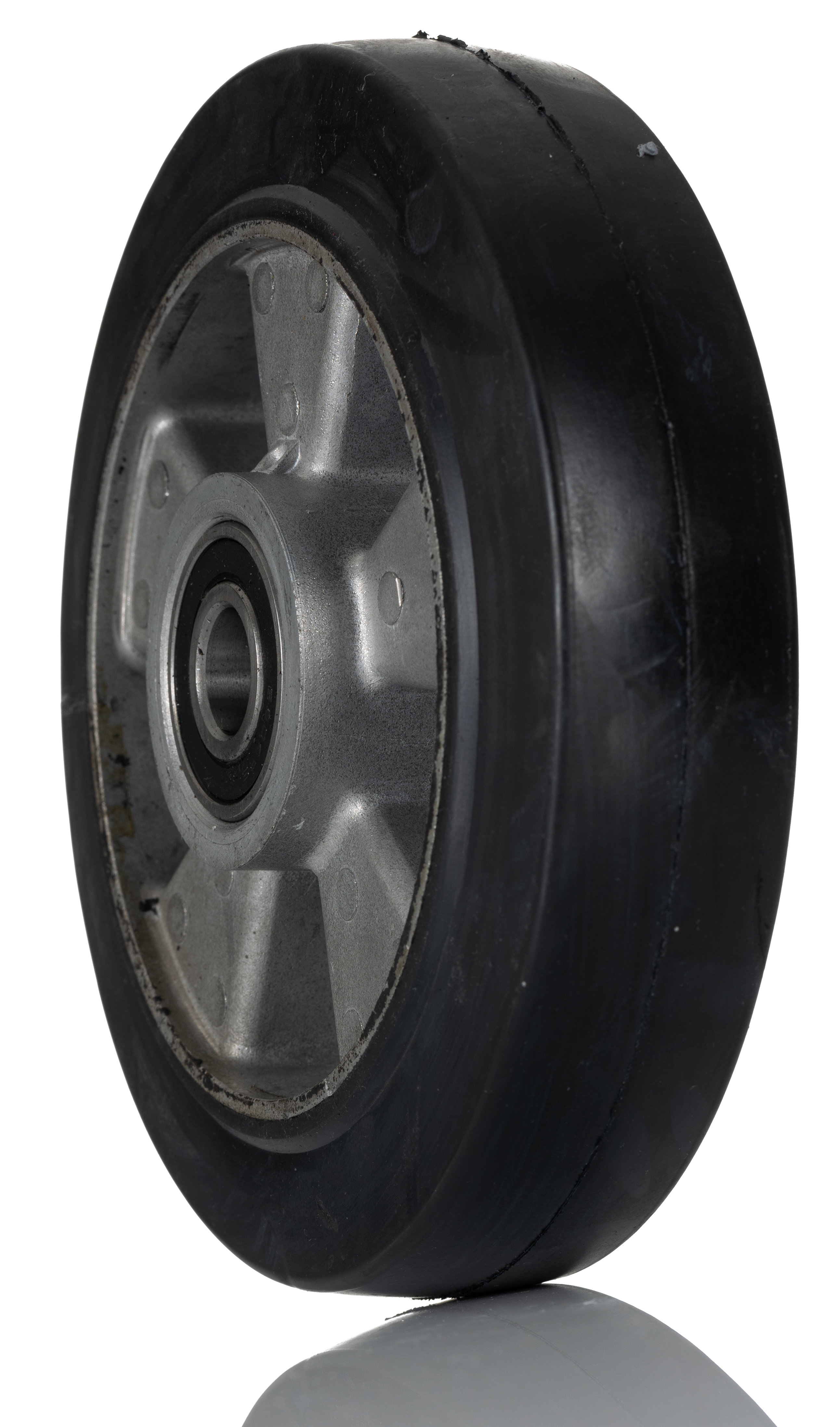 RS PRO Black Rubber Abrasion Resistant, Quiet Operation Trolley Wheel, 400kg