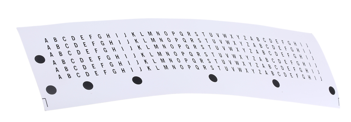 RS PRO Black Self Adhesive Letters, 4mm Character Height