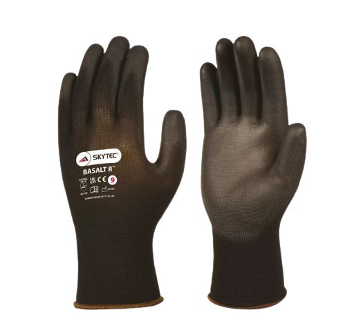Skytec Black Nylon Nylon Work Gloves, Size 10, Polyurethane Coating