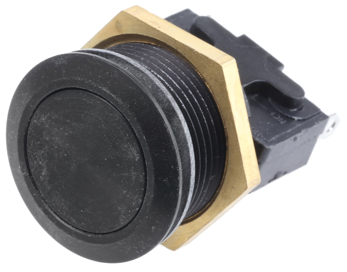 ITW Switches 76-95 Series Push Button Switch, Momentary, Panel Mount, 19.2mm Cutout, SPDT, 250V ac, IP67
