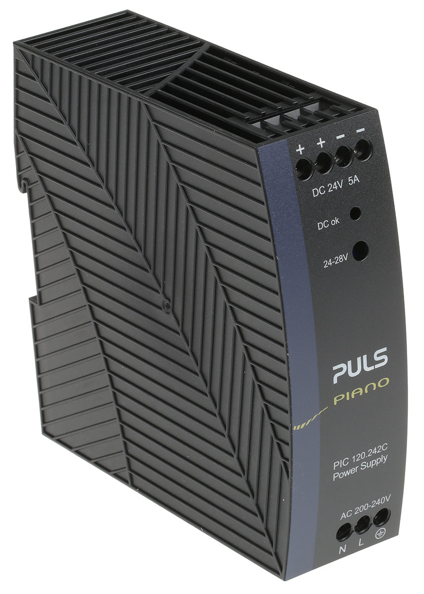 PULS PIANO Switched Mode DIN Rail Power Supply, 230V ac, 24V dc dc Output, 5A Output, 120W