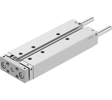 Festo Pneumatic Guided Cylinder - DFM-20-160-B-PPV-A-KF, 20mm Bore, 160mm Stroke, DFM Series, Double Acting