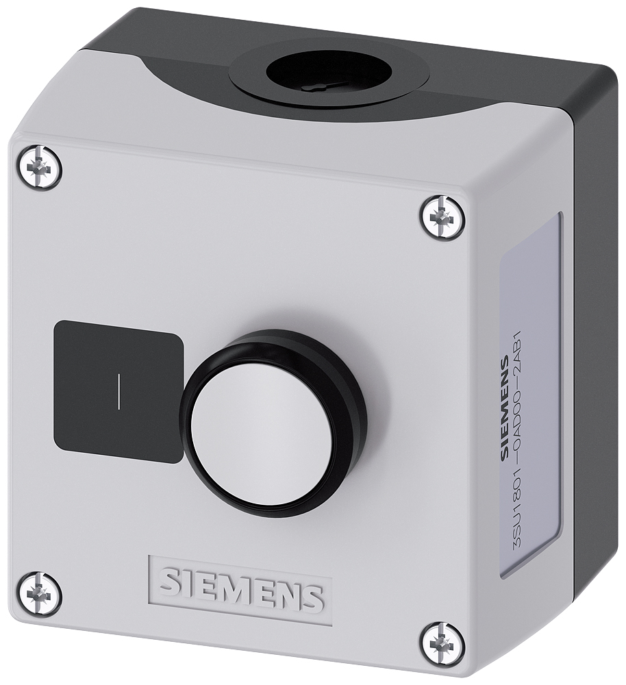 Siemens Push Lock Control Station Switch - 1 NO, Plastic, White, I, IP66, IP67, IP69
