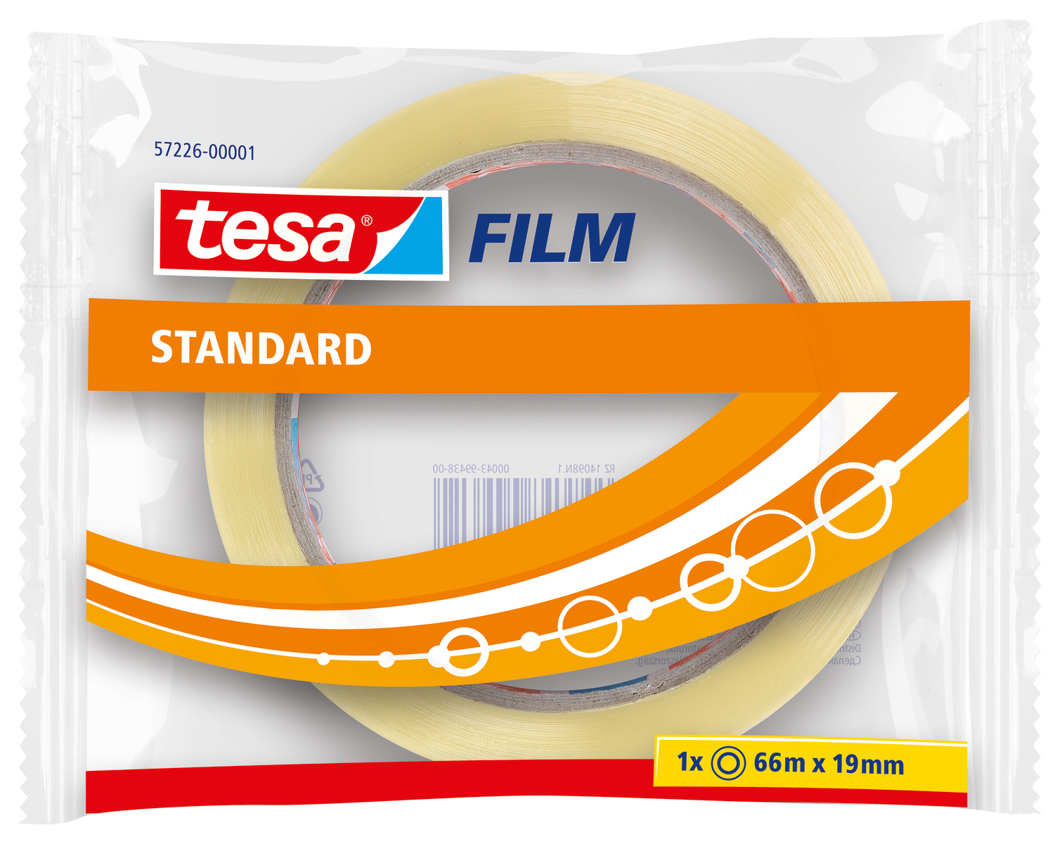 Tesa 57226 Transparent Tesafilm Standard Office Tape 19mm x 66m