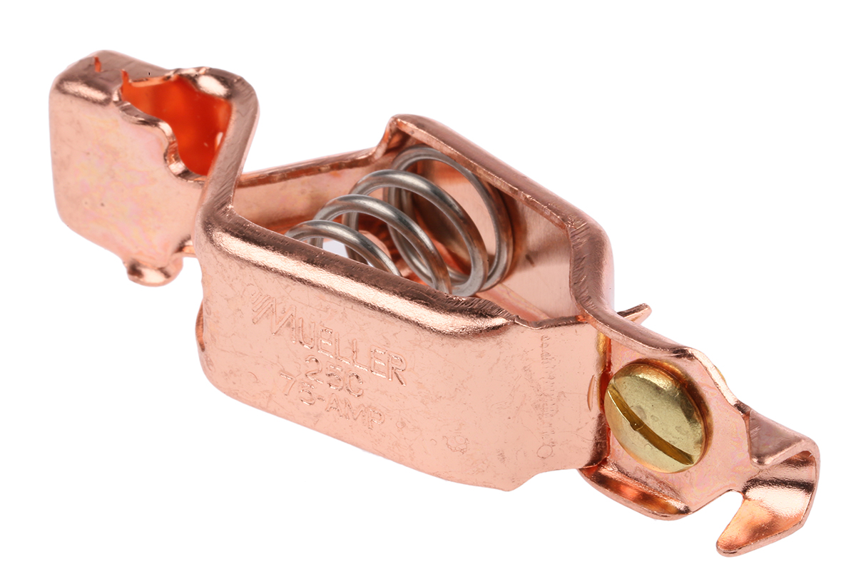 Mueller Electric Crocodile Clip, Copper Contact, 75A