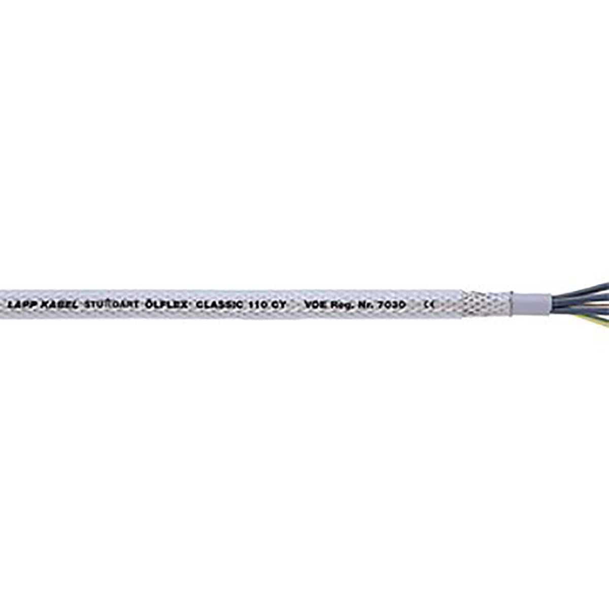 Lapp ÖLFLEX CLASSIC 110 CY Control Cable, 4 Cores, 1.5 mm² CSA 16 AWG, Screened, 50 m, Transparent Polyvinyl Chloride