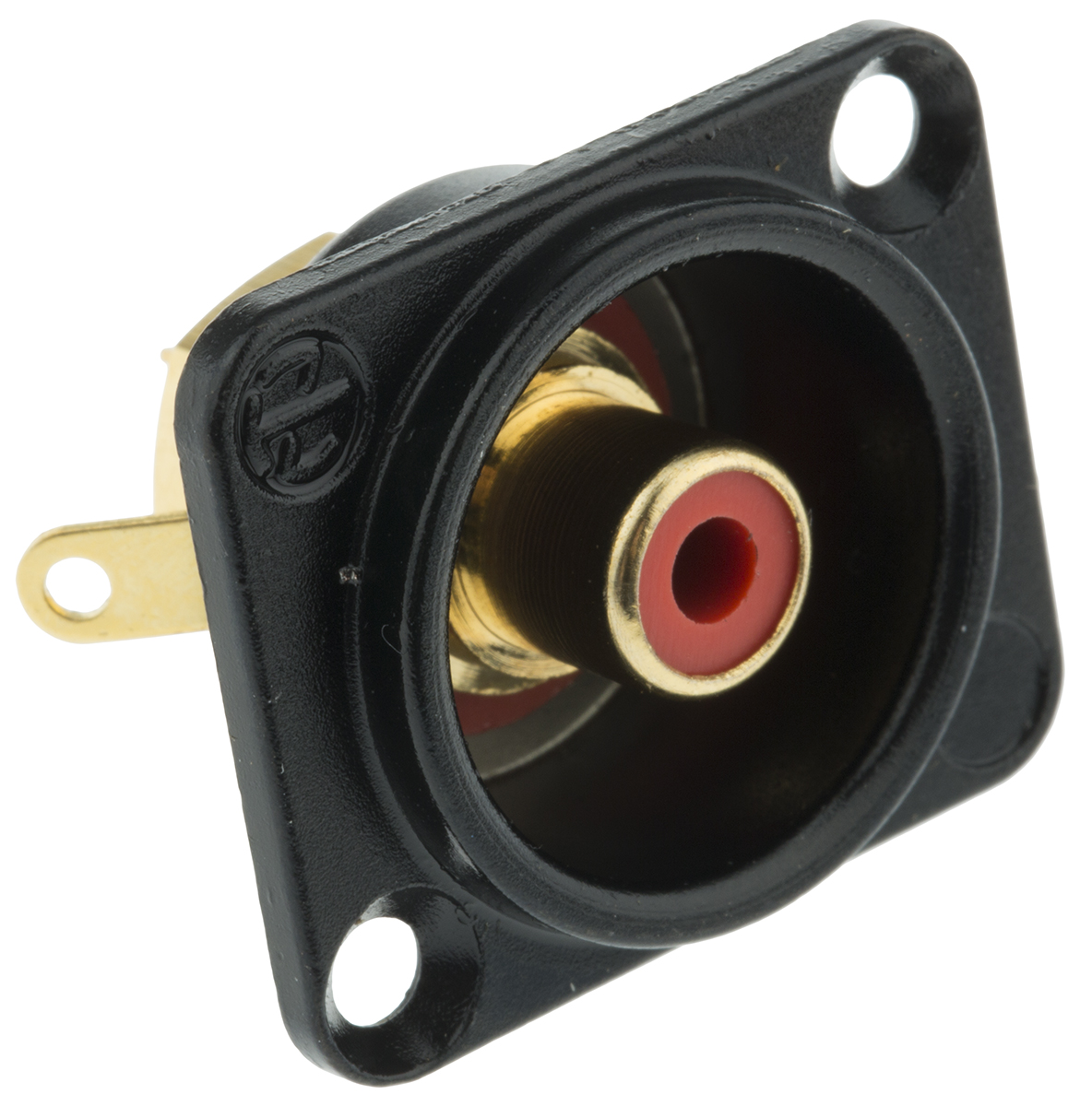 Neutrik Panel Mount RCA Socket, Gold over Nickel, 16A