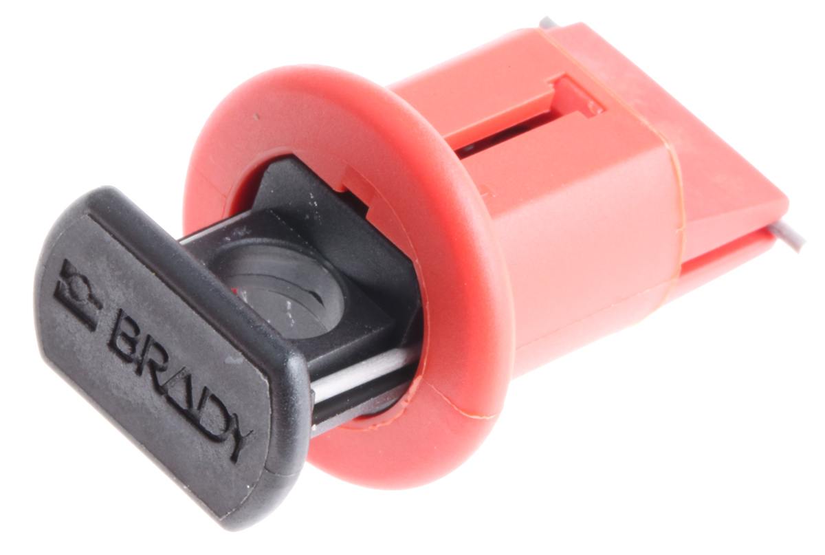 Brady Red 1-Lock Glass-Reinforced Nylon Miniature Circuit Breaker Switch Lockouts, 7.14mm Shackle