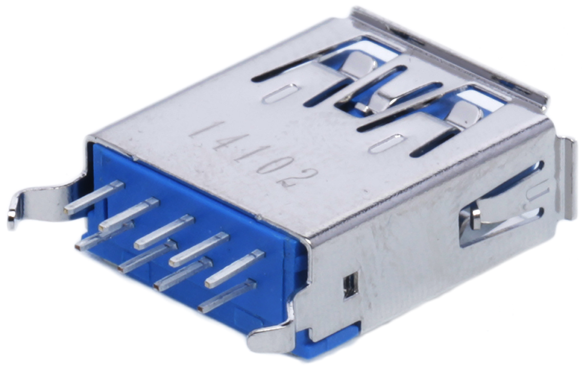 Molex Straight, Through Hole, Socket- Single Port Type A 3.0 USB Connector