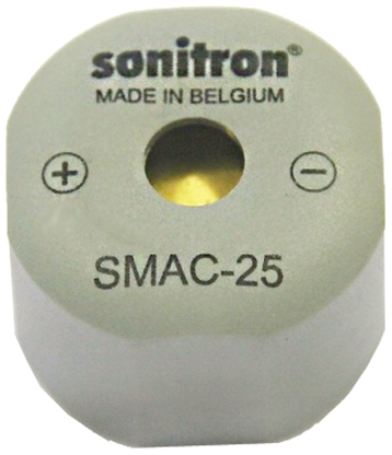 Sonitron 93.5dB Through Hole Continuous Internal Buzzer, 25 x 18mm, 5V dc Min, 16V dc Max