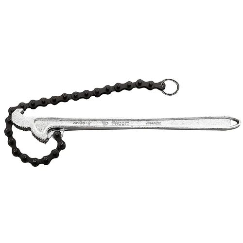 Facom Chain Wrench, 360 mm Overall, 60 - 114mm Jaw Capacity, Metal Handle
