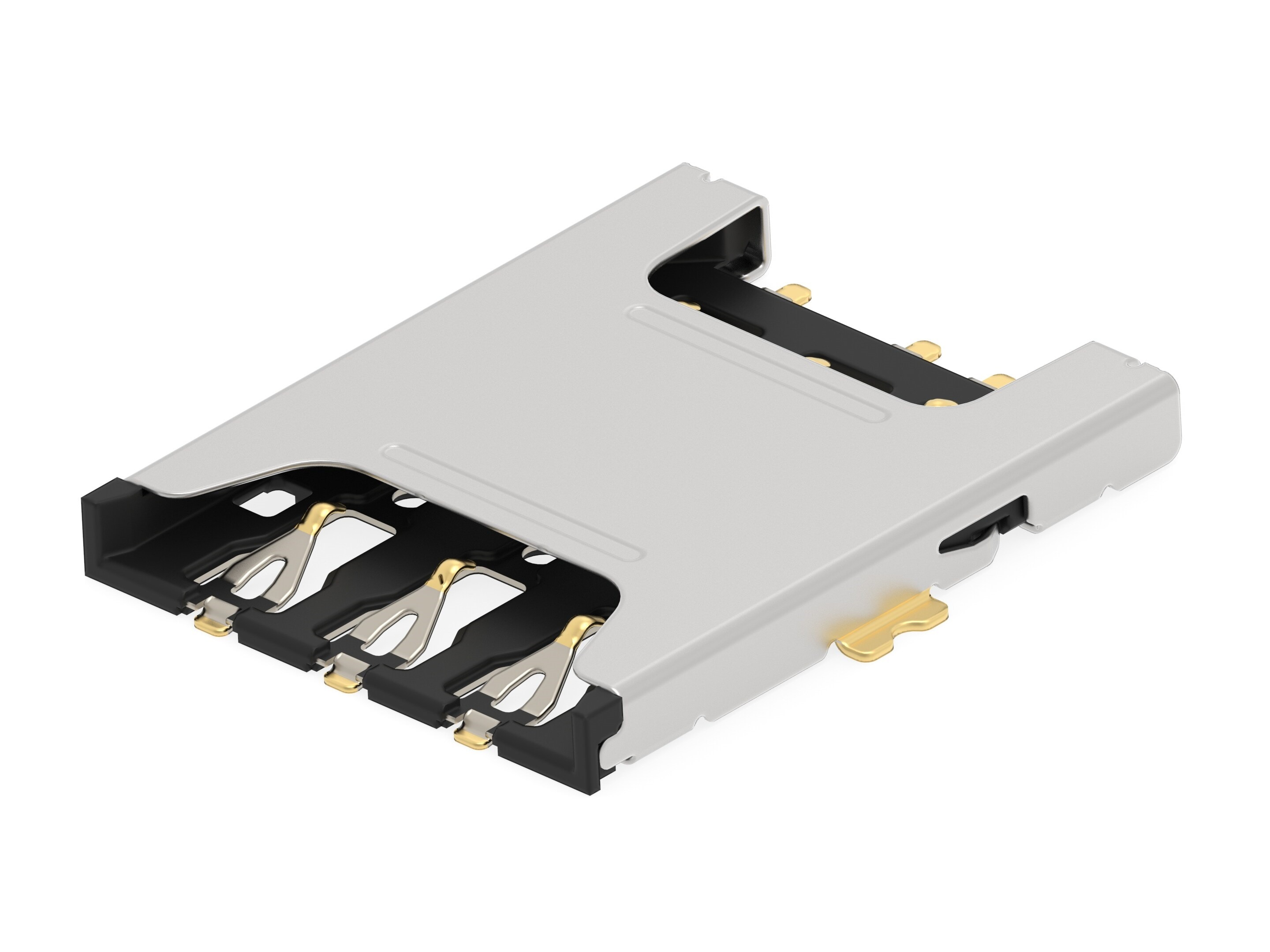 TE Connectivity, 2452808 7 Way Push/Push Nano Sim Memory Card Connector With Surface Mount Termination