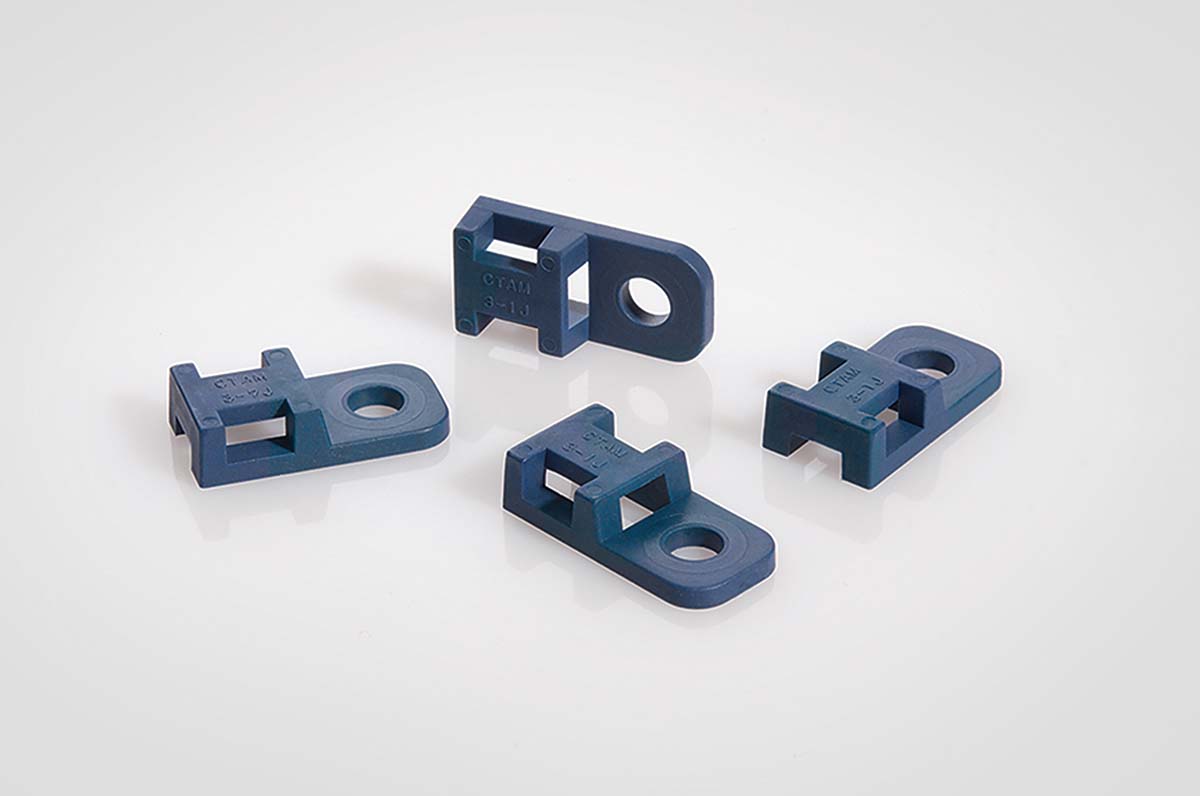 HellermannTyton Self Adhesive Blue Cable Tie Mount 10.3 mm x 20.7mm, 5mm Max. Cable Tie Width