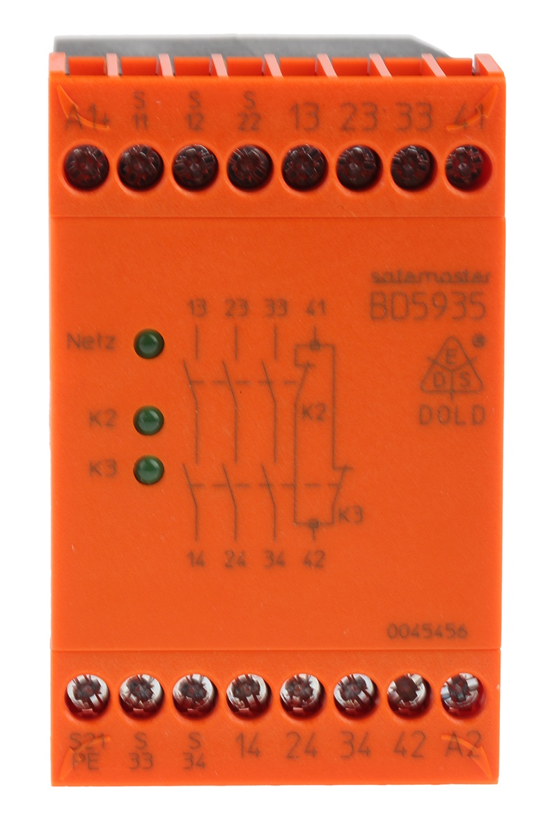 Dold Safemaster BD 5935 Safety Relay 24V dc, Single/Dual-Channel 4 Safety Contacts