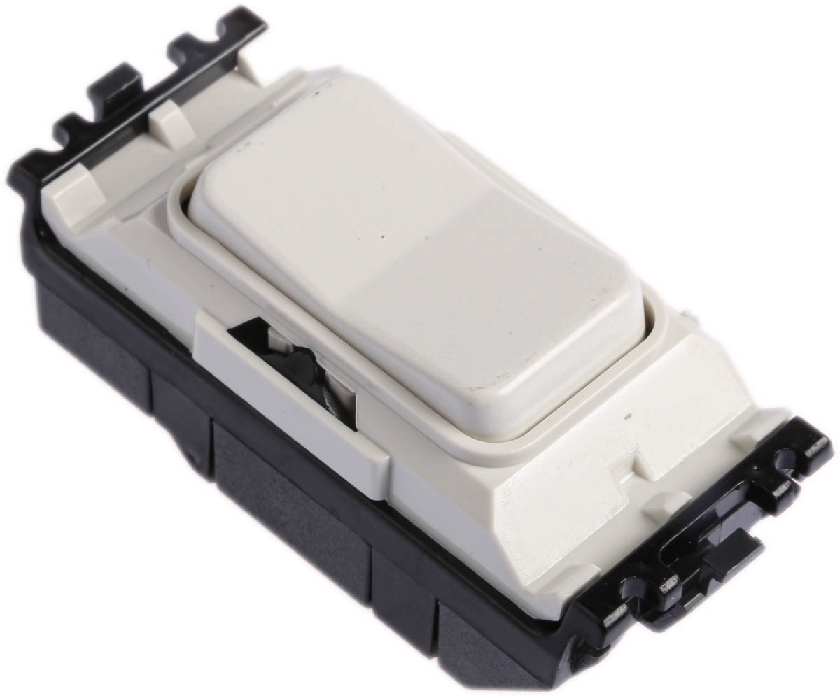 MK Electric 2 Way White Rocker Switch Grid Module 10A, Grid Plus Series