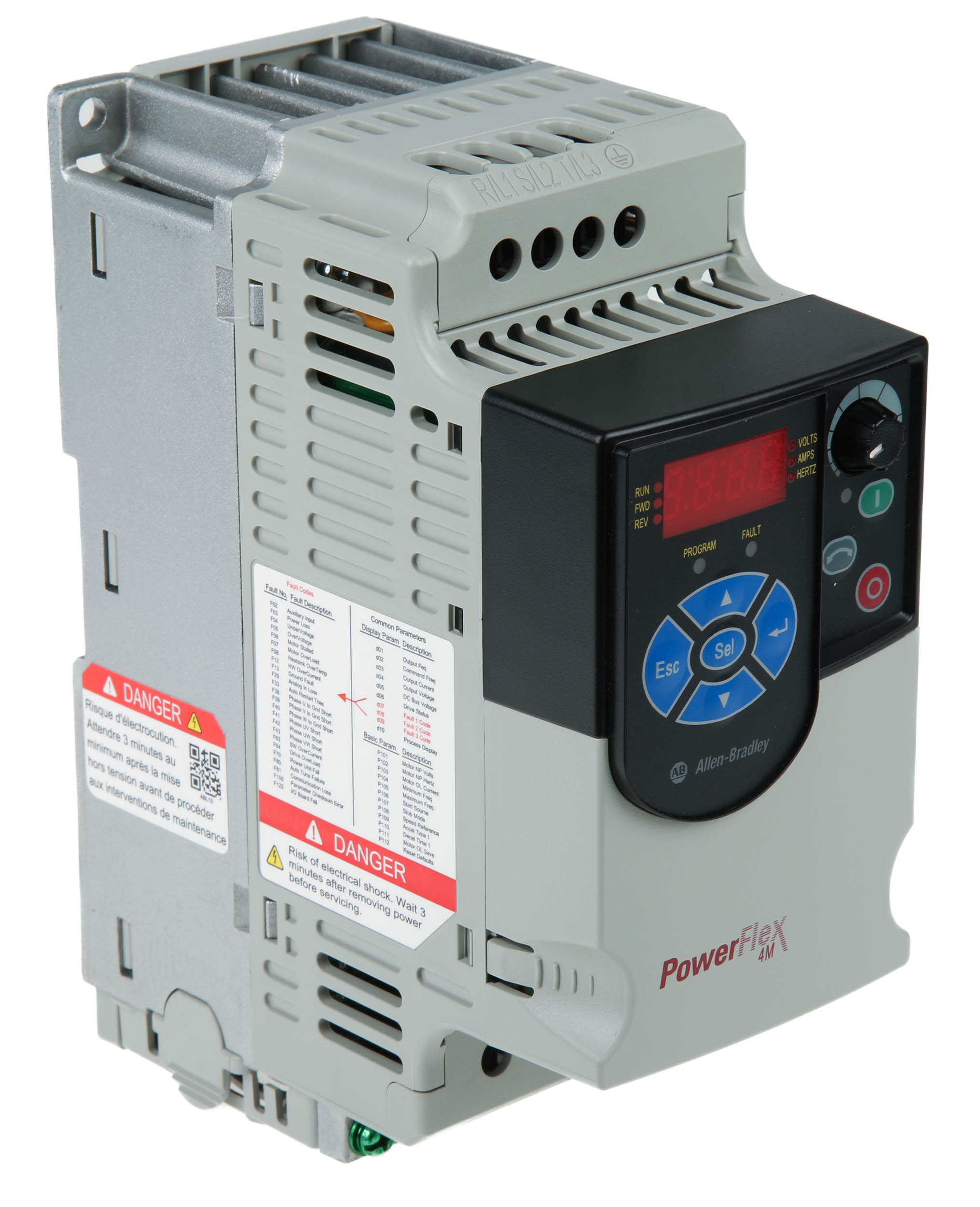 Allen Bradley Inverter Drive, 0.2 kW, 1 Phase, 240 V ac, 1.6 A, PowerFlex 4M Series