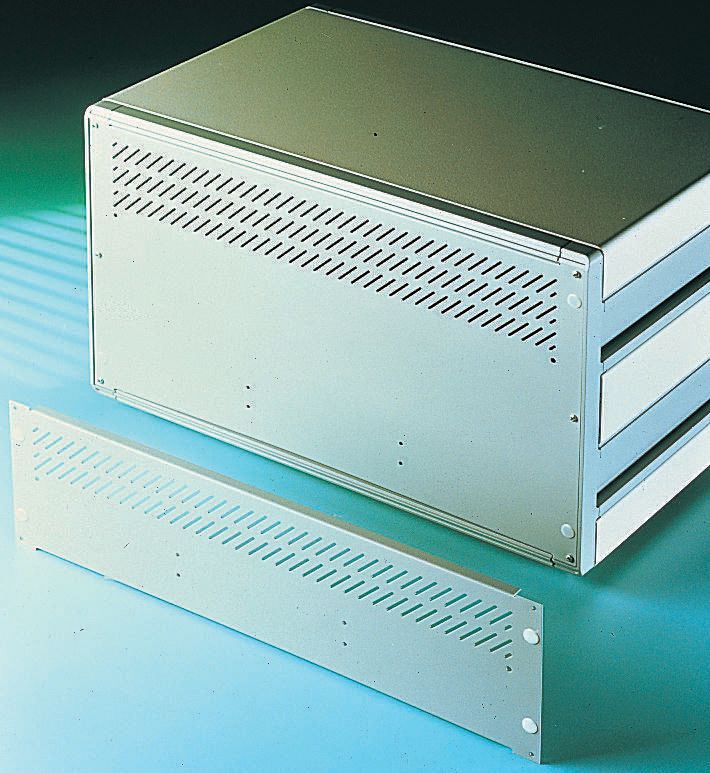 RS PRO Grey Steel Rear Panel, 6U, 84HP, Ventilated