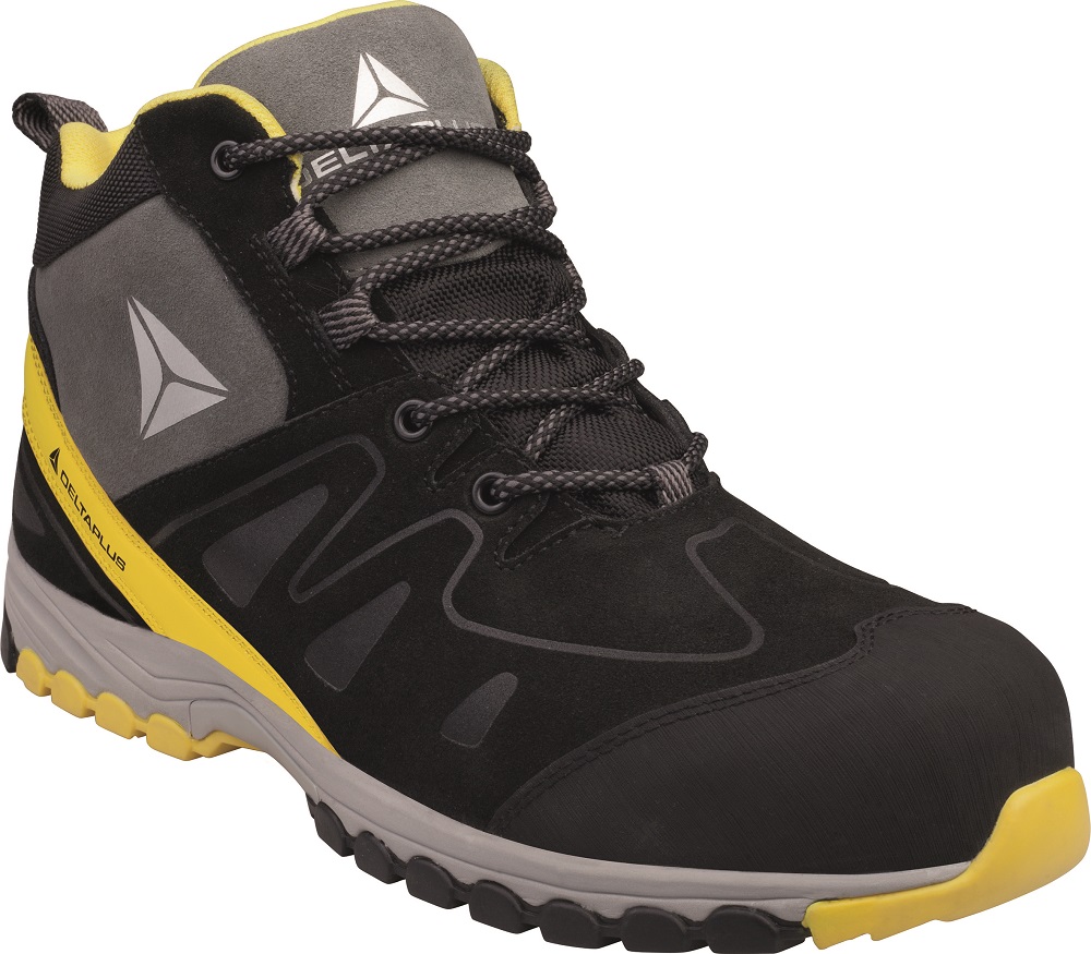 Delta Plus Black, Yellow Composite Toe Capped Men's Safety Boots, UK 10, EU 44
