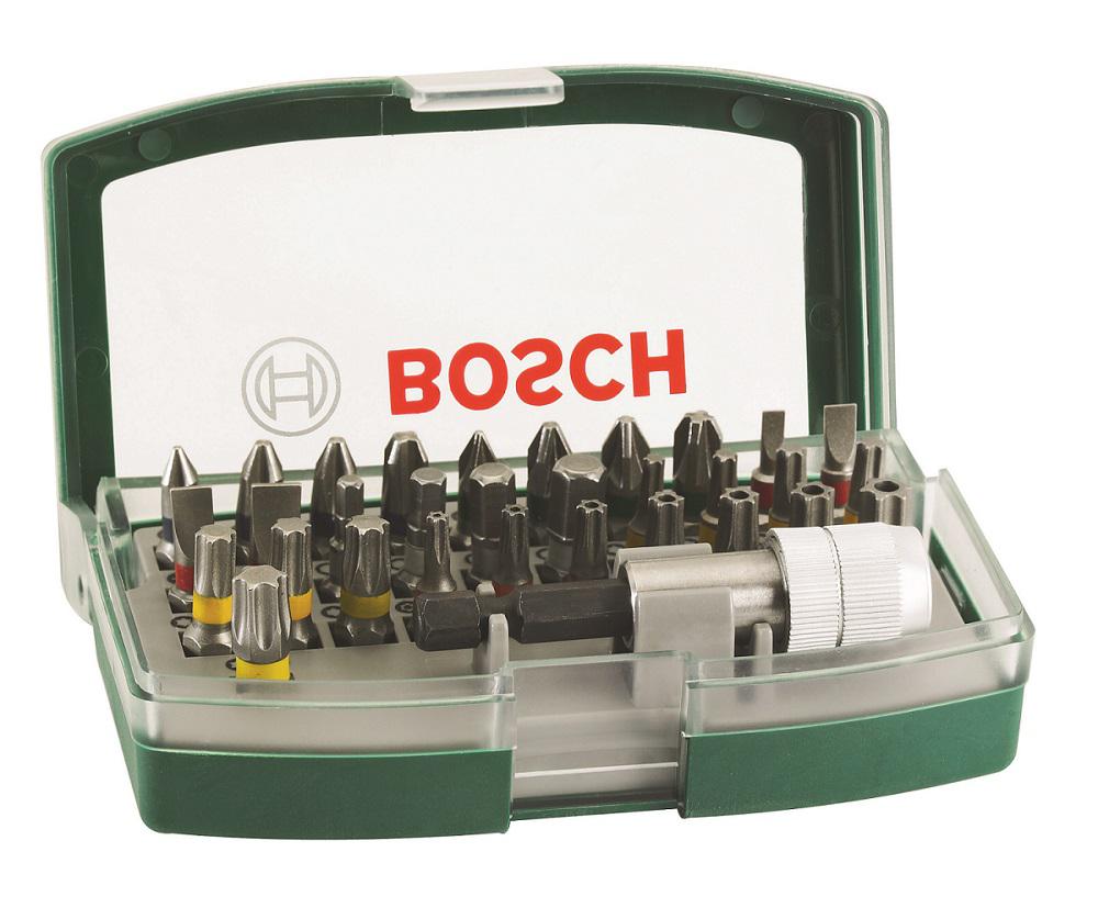 Bosch Screwdriver Bit Set 32 Pieces, Hexagon, Phillips, Pozidriv, Slotted, Torx