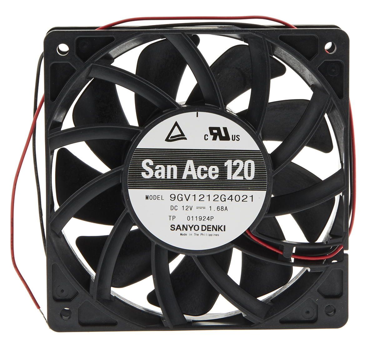 Sanyo Denki San Ace 9GV Series Axial Fan, 12 V dc, DC Operation, 289.8m³/h, 20.16W, 1.68A Max, 120 x 120 x 25mm