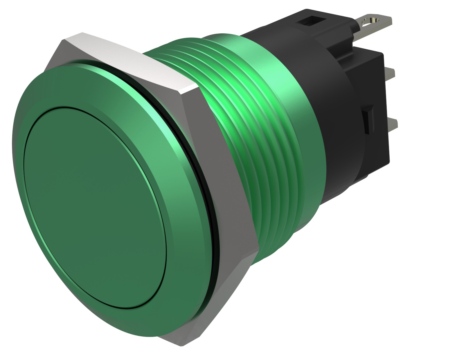 EAO Series 82 Series Push Button Switch, Momentary, Flush Mount, 19mm Cutout, SPST, SPST, IP65, IP67
