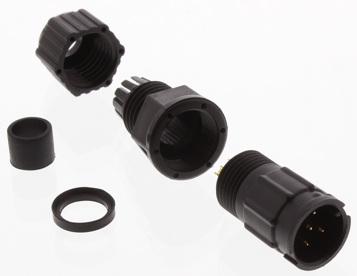 Amphenol Industrial Circular Connector, 5 Contacts, Cable, Standard Connector, Plug, Male, IP67, Ceres Series