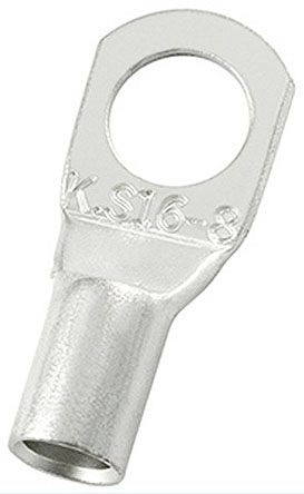 RS PRO Uninsulated Ring Terminal, M8 Stud Size, 16mm² to 16mm² Wire Size
