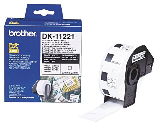Brother White Black Print Label Roll, 23mm Width, 23mm Height, 1000Per Roll Qty