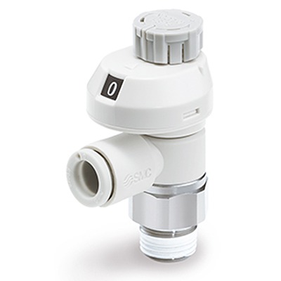 SMC AS Series Threaded Speed Controller, R 1/4 Male Inlet Port, 8mm Tube Inlet Port x G 1/8 Male Outlet Port x 8mm Tube