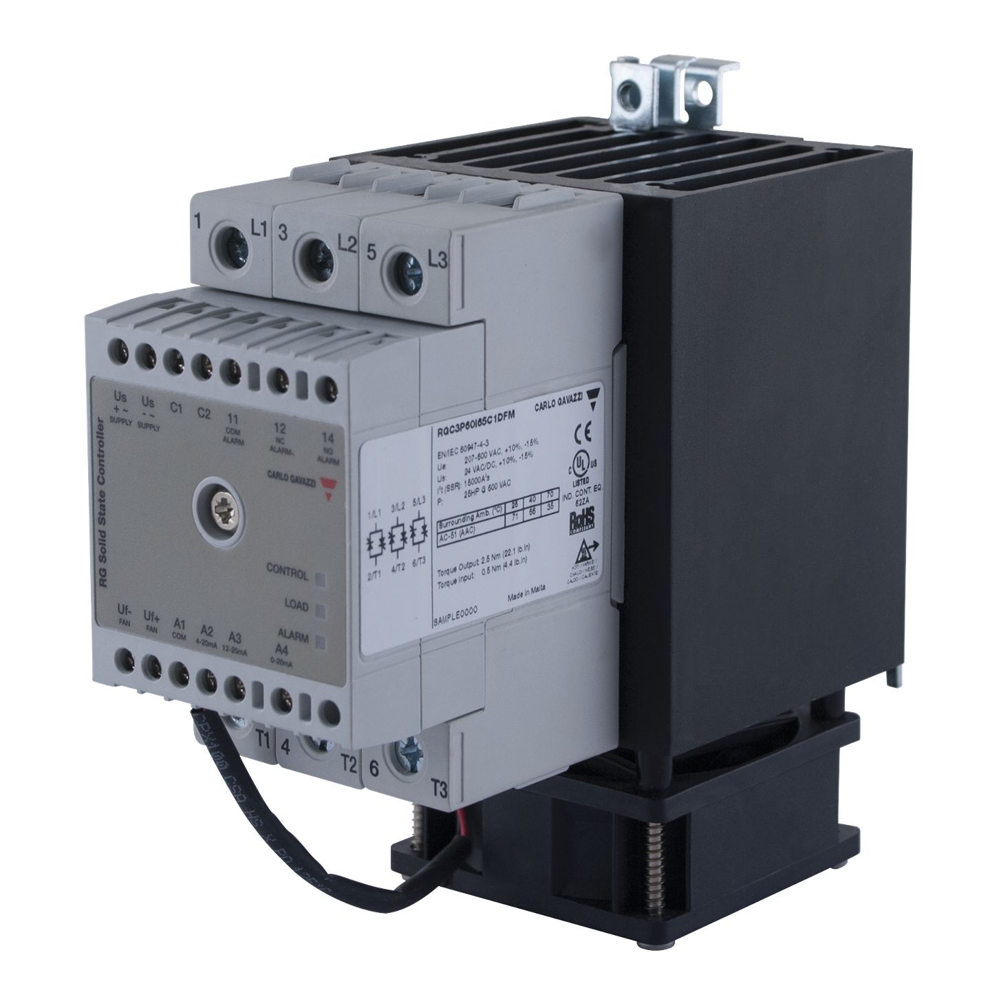 Carlo Gavazzi RGC Series Solid State Relay, 65 A Load, DIN Rail Mount, 660 V ac/dc Load