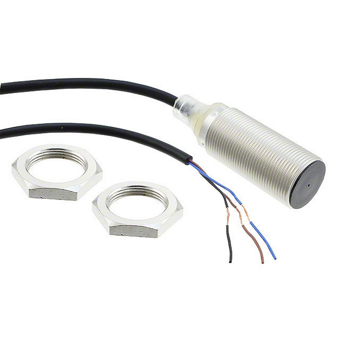 Omron Inductive Threaded Barrel Proximity Sensor, M18, 8 mm Detection, NPN NO, 10 → 30 V dc