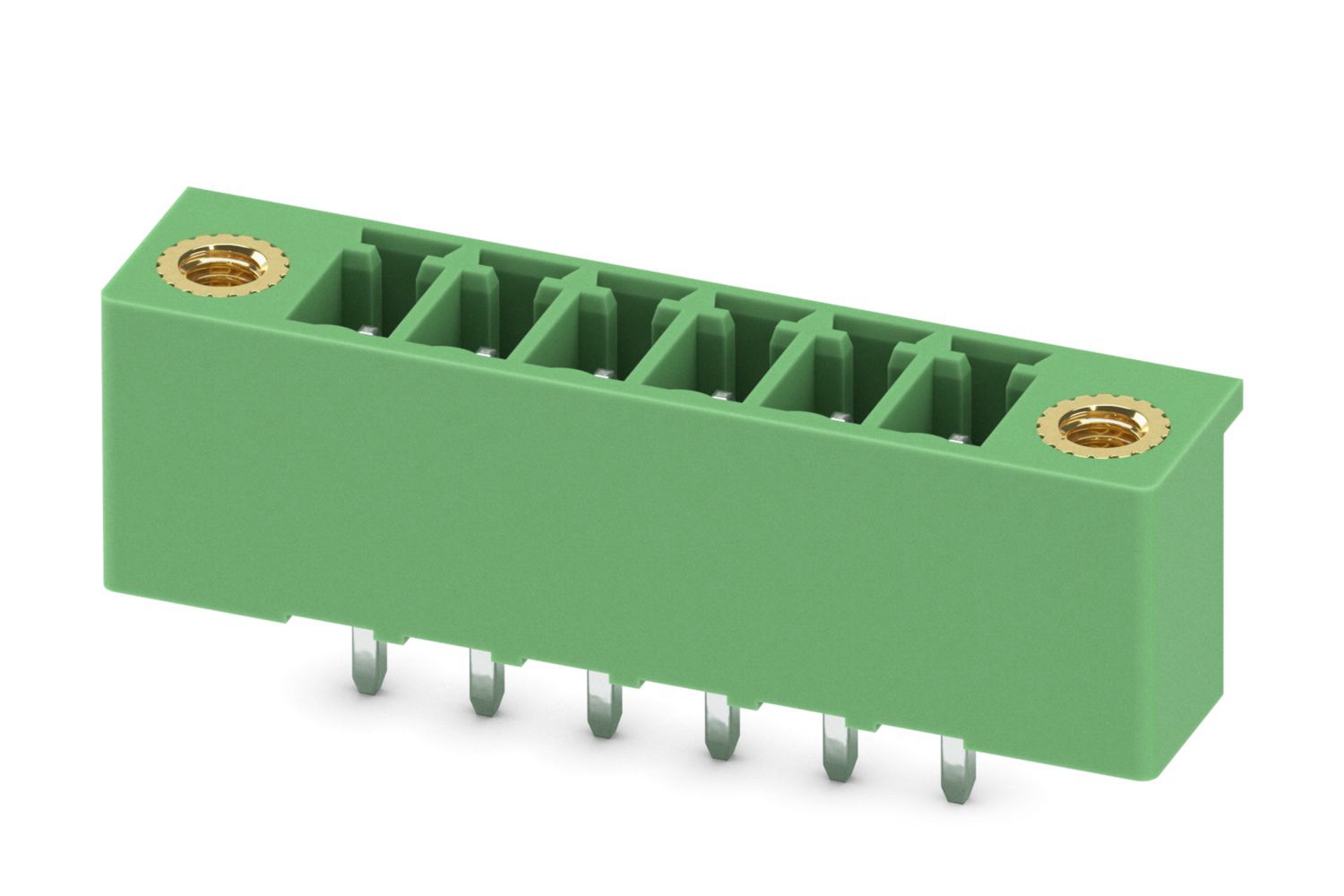 Phoenix Contact, 3.5mm Pitch, MCV 1.5/ 6-GF-3.5-LR, 6 Way, Pluggable Terminal Block, Header, Solder Termination, 1818038