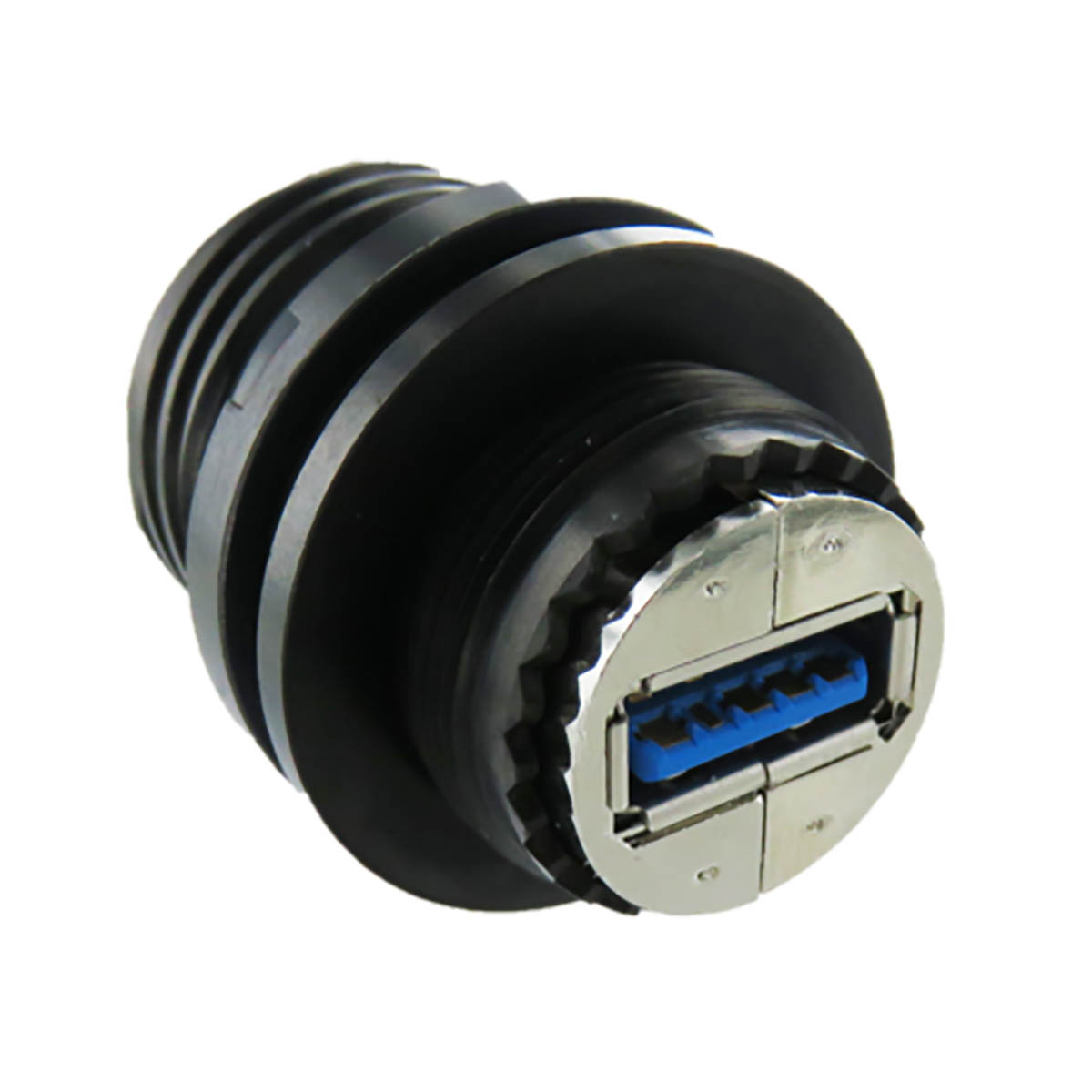 Amphenol Socapex Straight, Jam Nut, Socket- Single Port Type A 3.2 Gen 1 IP68 USB Connector