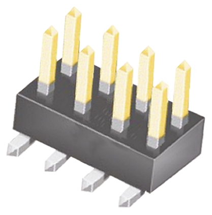 Samtec TSM Series Straight Surface Pin Header, 8 Contact(s), 2.54 mm Pitch, 2 Row, Unshrouded