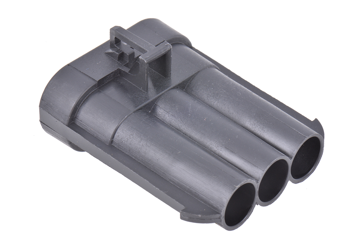 Delphi, Metri-Pack 630 Automotive Connector Plug Black Cable Mount 3 Way, Crimp Termination 12124686