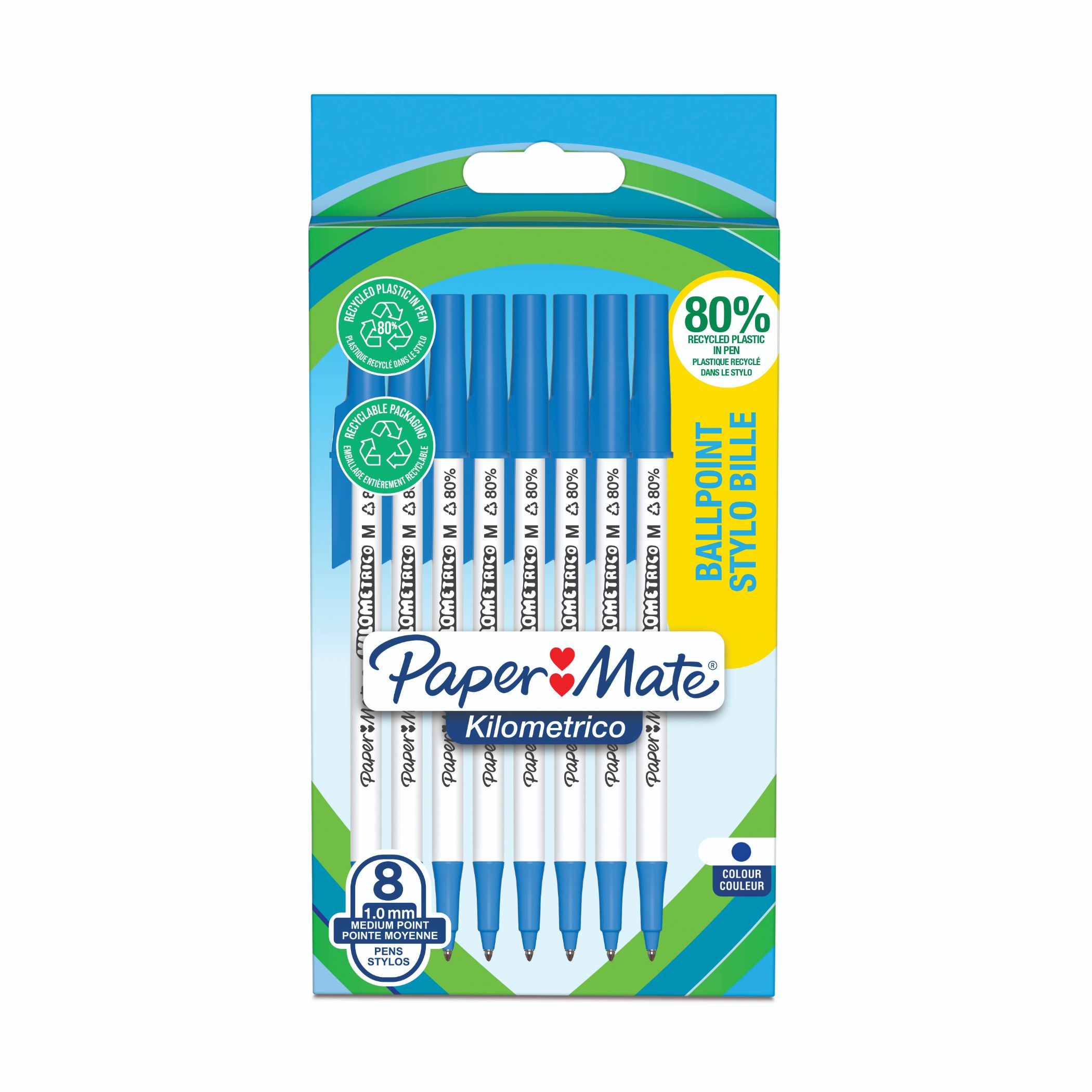 Paper Mate Blue Ball Point Pen, Medium Tip Size