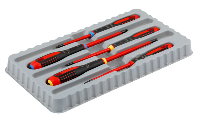 Bahco Pozidriv; Slotted Insulated Screwdriver Set, 5-Piece
