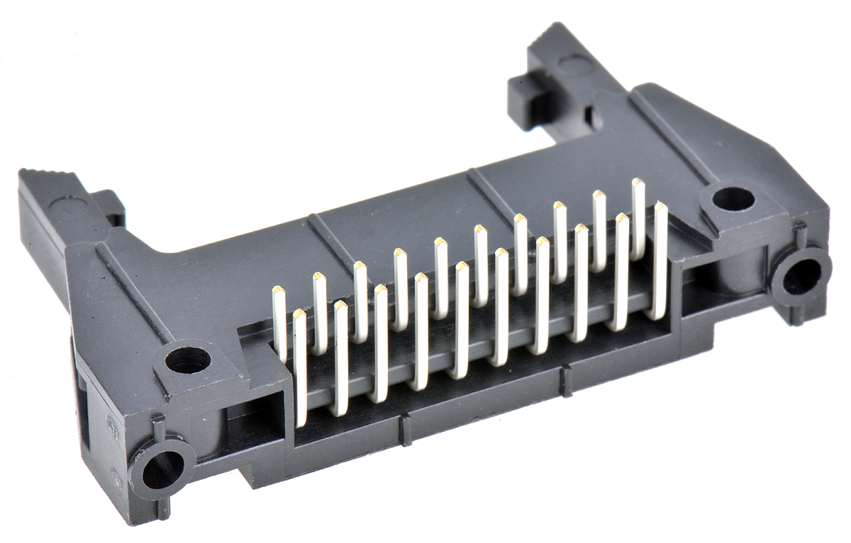 3M 3000 Series Right Angle Through Hole PCB Header, 20 Contact(s), 2.54 mm Pitch, 2 Row, Shrouded