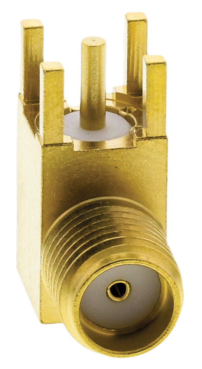 Radiall, Jack PCB Mount SMA Connector, 50Ω, Solder Termination, Right Angle Body