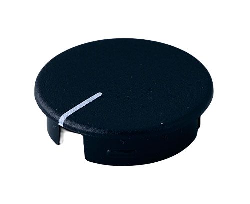 OKW Black Potentiometer Knob Round Shaft, A4120100