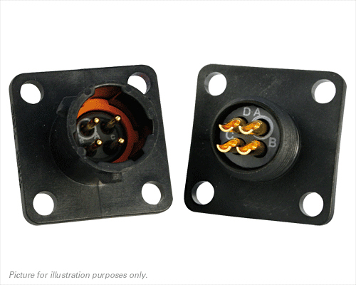 Souriau Sunbank by Eaton Circular Connector, 4 Contacts, Flange, Standard Connector, Plug, Male, IP68, IP69K, UTS Series