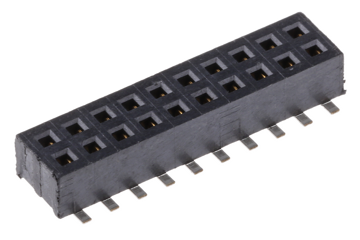 Samtec CLP Series Straight Surface Mount PCB Socket, 20-Contact, 2-Row, 1.27mm Pitch, Solder Termination