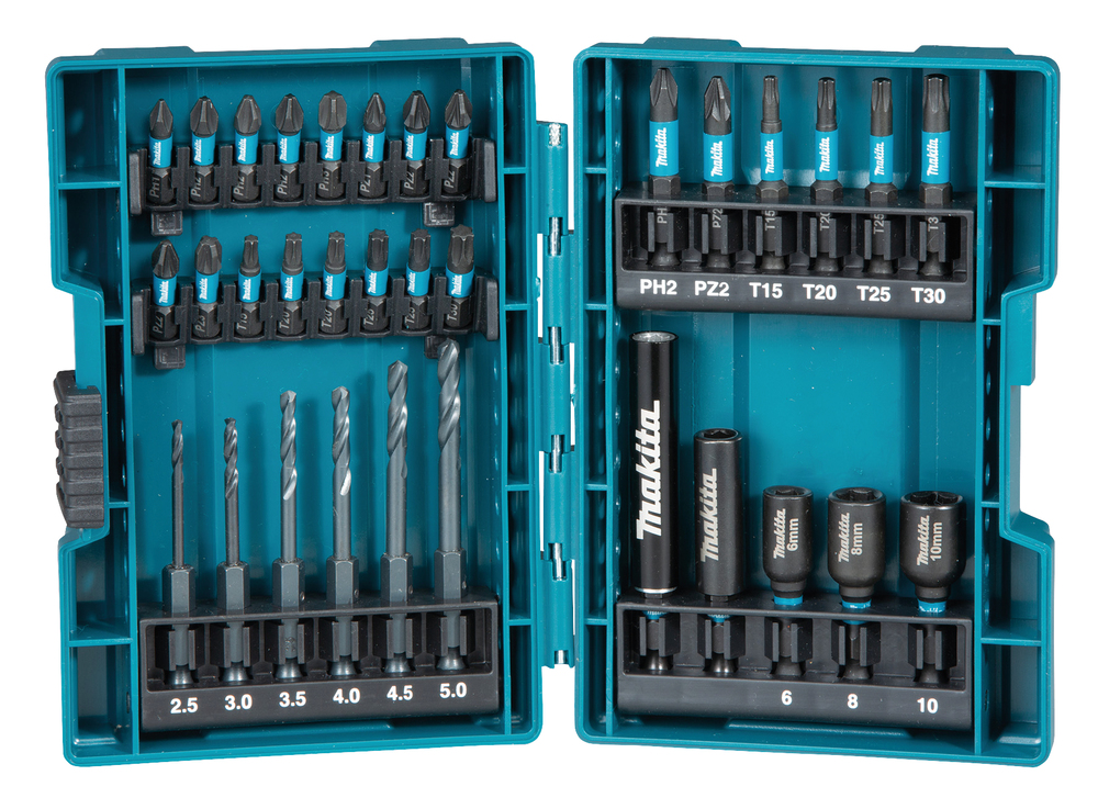 Makita Phillips, Pozidriv, Torx Screwdriver Bit Set, PH1, PH2, PH2, PH3, PZ1, PZ2, PZ2, PZ3, T15, T15, T20, T20, T25,