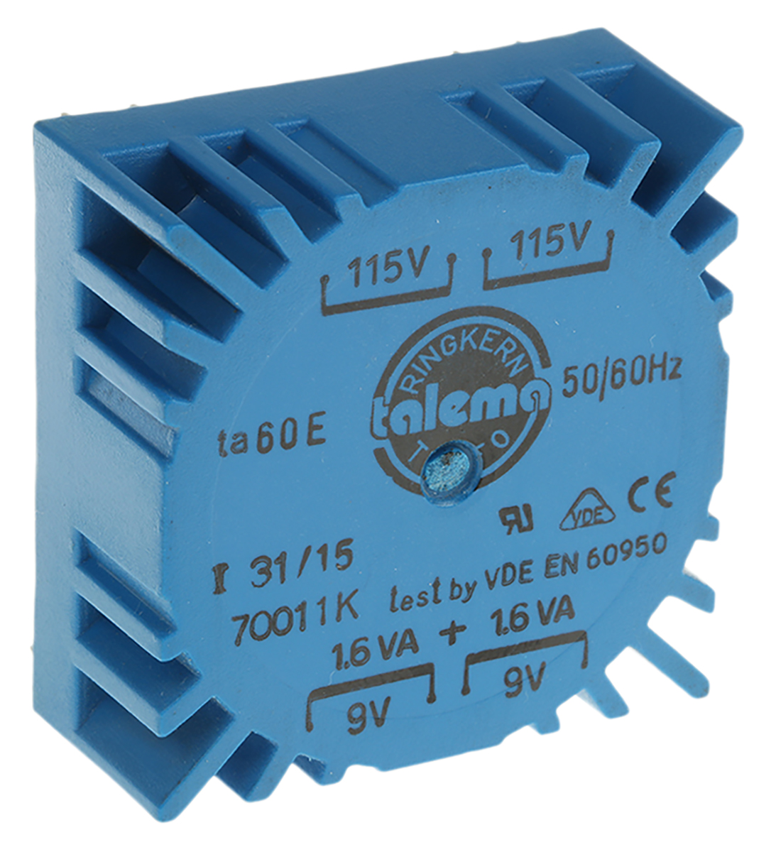 Nuvotem Talema 115 V ac, 230 V ac, 2 x 9V ac Toroidal Transformer, 3.2VA 2 Output