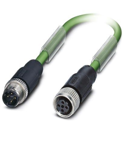 Phoenix Contact, 2m Cat5, Green M12 to Male M12 Female Shielded, Terminated