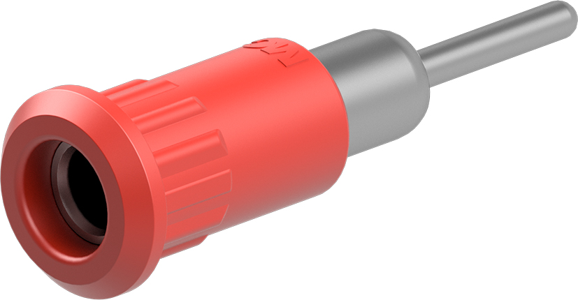 Staubli Red Socket Test Socket, Solder Termination, 25A, 30V ac, Nickel Plating