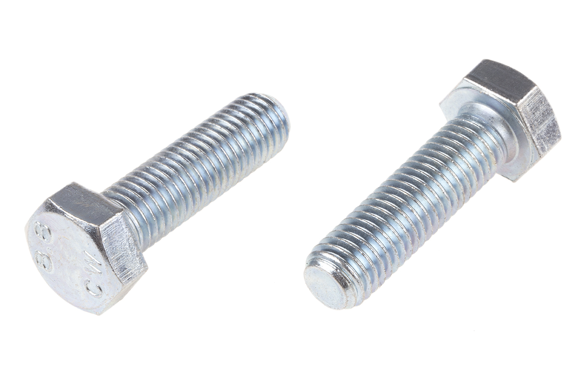 RS PRO Bright Zinc Plated Steel, Hex Bolt, M14 x 50mm