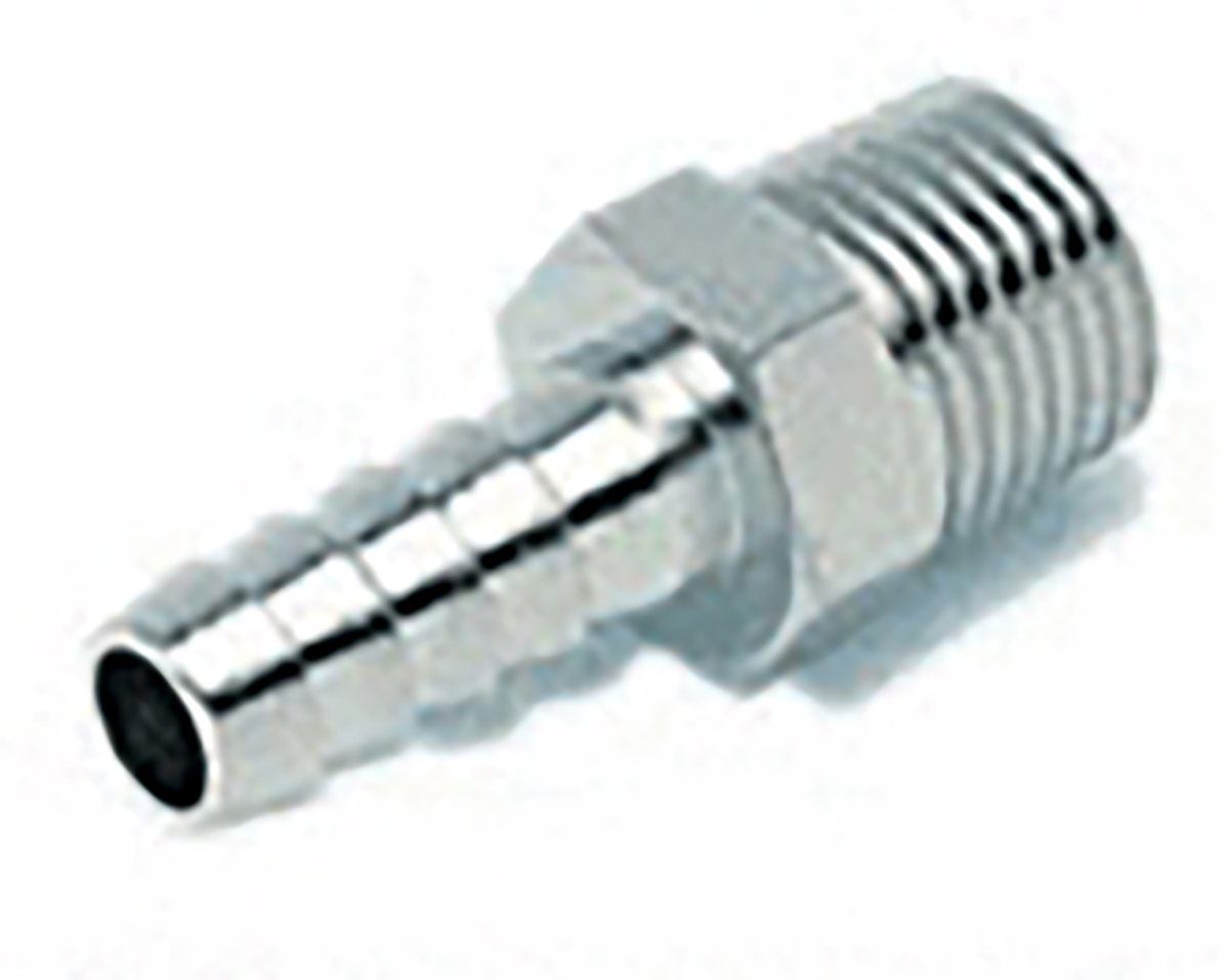 RS PRO Hose Connector, Straight Hose Tail Adaptor, BSPT 1/4in 10mm ID, 5 MPa, 50 bar